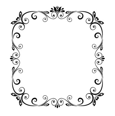 dekoratif siyah çerçeve
