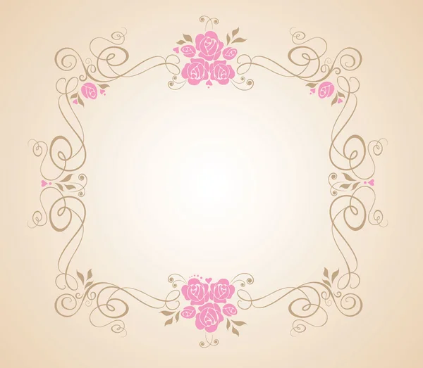 Hochzeit floraler Rahmen — Stockvektor