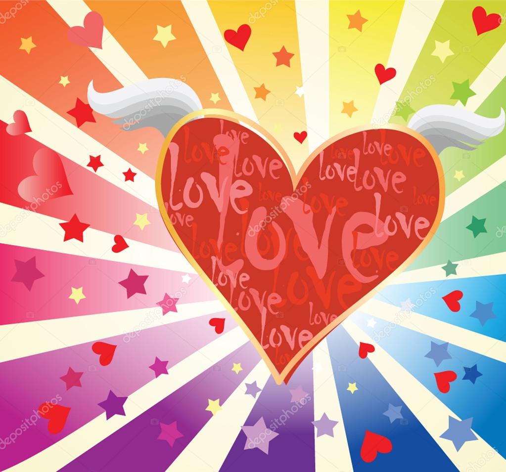 Colorful background with heart symbol