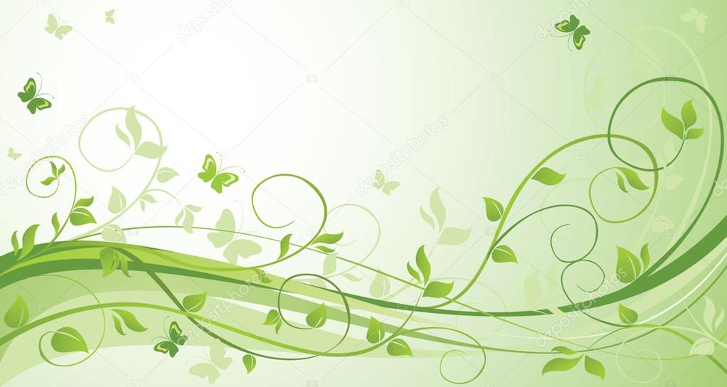 Green floral background Stock Vector Image by ©antonovaolena #21341799