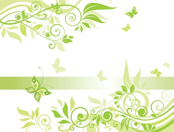 Green spring banner — Stock Vector