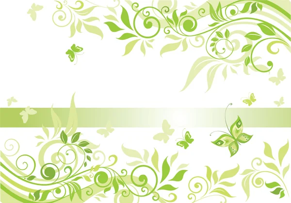 Spring green banner — Stock Vector