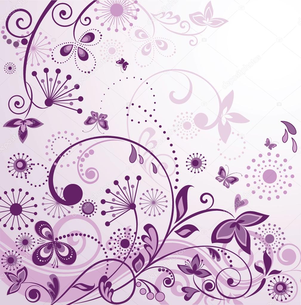 Vintage violet floral card