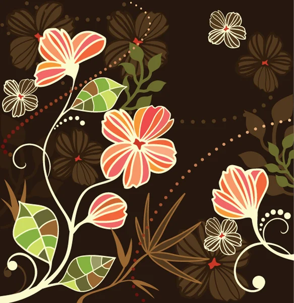 Cartão vintage floral — Vetor de Stock