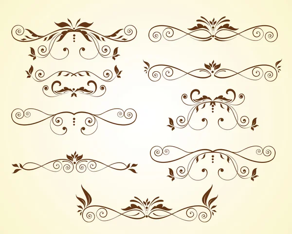 Vintage floral borders — Stock Vector