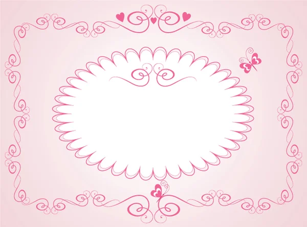 Tarjeta rosa de llegada — Vector de stock