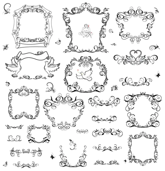 Set of vintage frame and design elements — Stock Vector