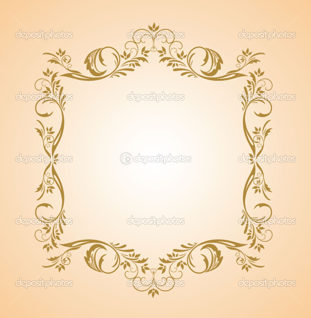 Floral gold frame