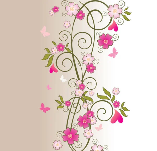 Hermoso borde floral — Vector de stock