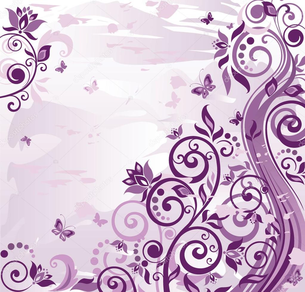 Vintage floral violet background Stock Vector Image by ...