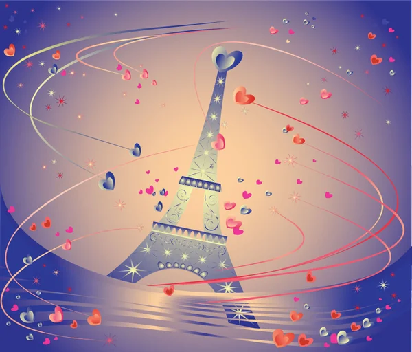 Celebration card with Eiffel Tower — Stock Vector