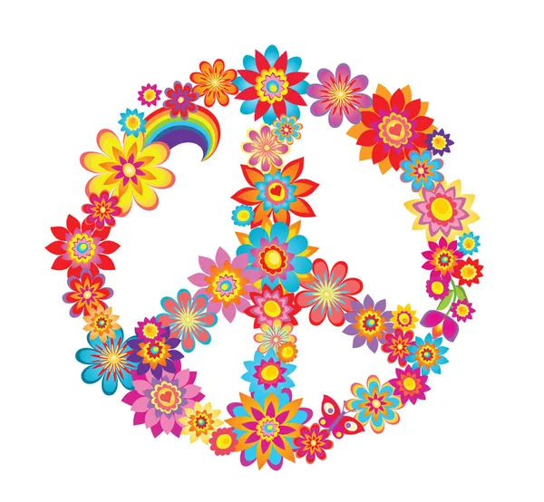 Colorful peace flower symbol — Stock Vector