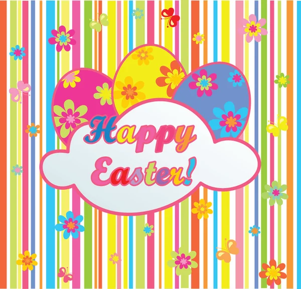 Carte rayée colorée de Pâques — Image vectorielle
