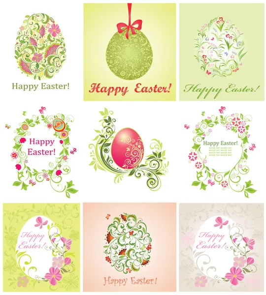 Easter greeting beautiful cards — Stock Vector