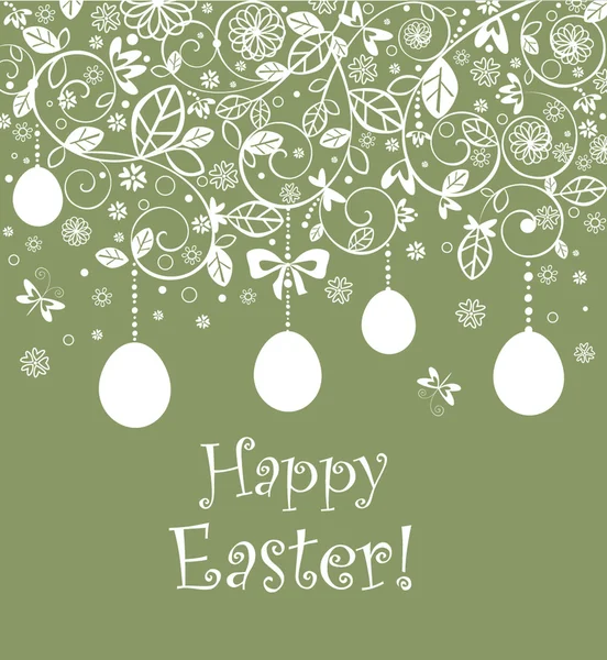 Vintage Húsvéti üdvözlőlap-függő tojás — Stock Vector