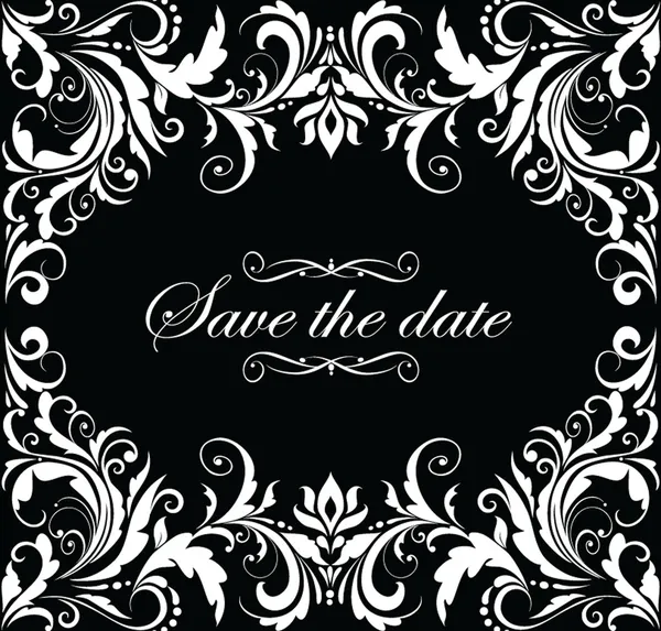 Düğün davetiyesi (siyah ve beyaz)