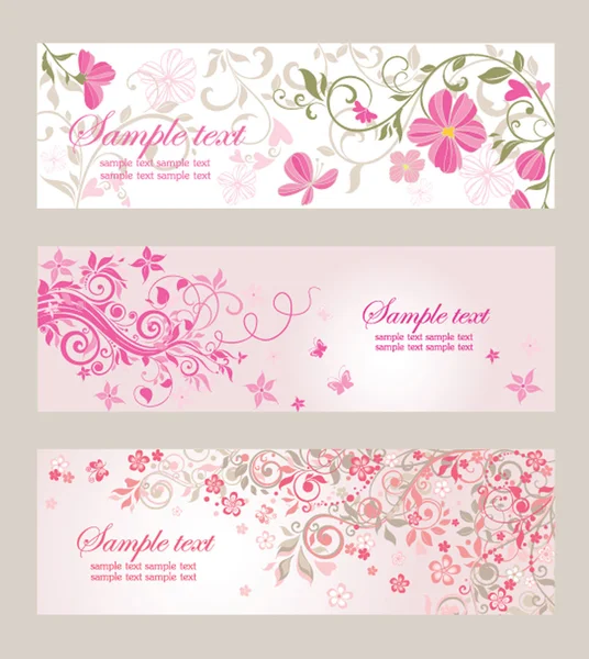 Schöne florale Banner — Stockvektor