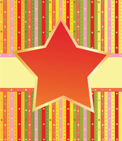 Etiqueta colorida con estrella — Vector de stock