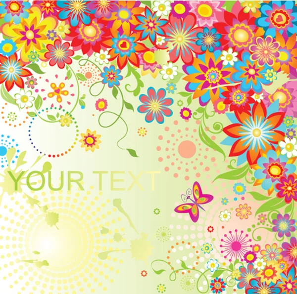 Carte estivale colorée — Image vectorielle