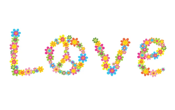 Fleurs avec amour — Image vectorielle