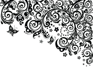 Vintage sınır (siyah ve beyaz)