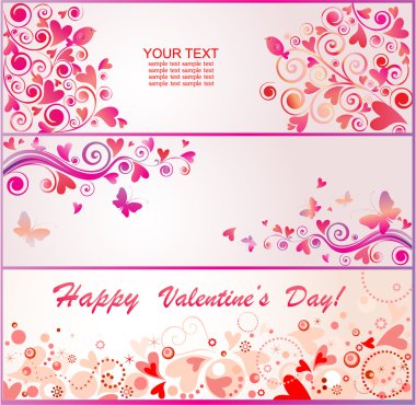 Valentines banners clipart