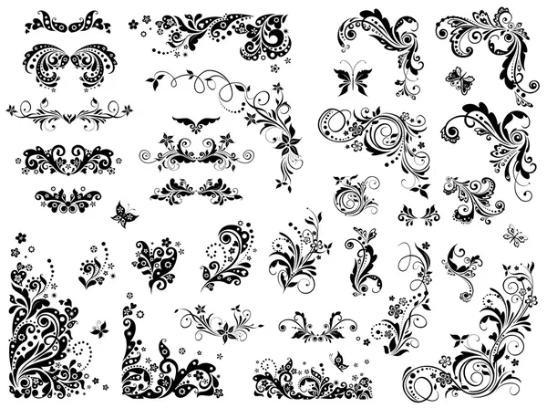 Black and white vintage design elements — Stock Vector