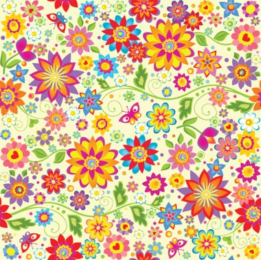 renkli çiçek duvar kağıdı.