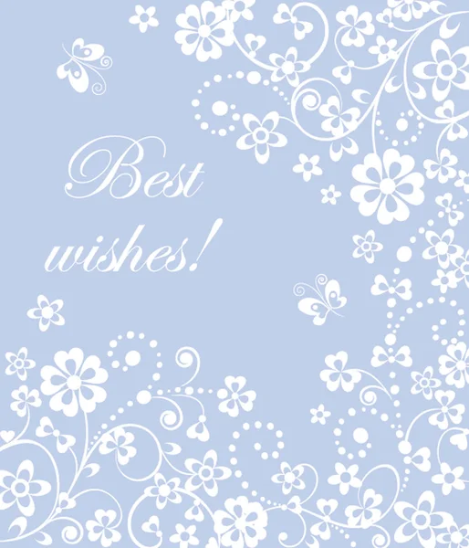 Niebieski kwiatowy kartkę z życzeniami — Zdjęcie stockowe