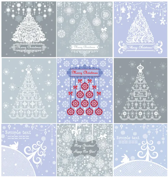 Vánoční modré pastelové pohlednice — Stock fotografie