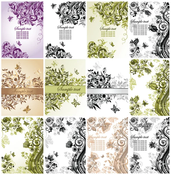 Vintage floral banners — Stockfoto