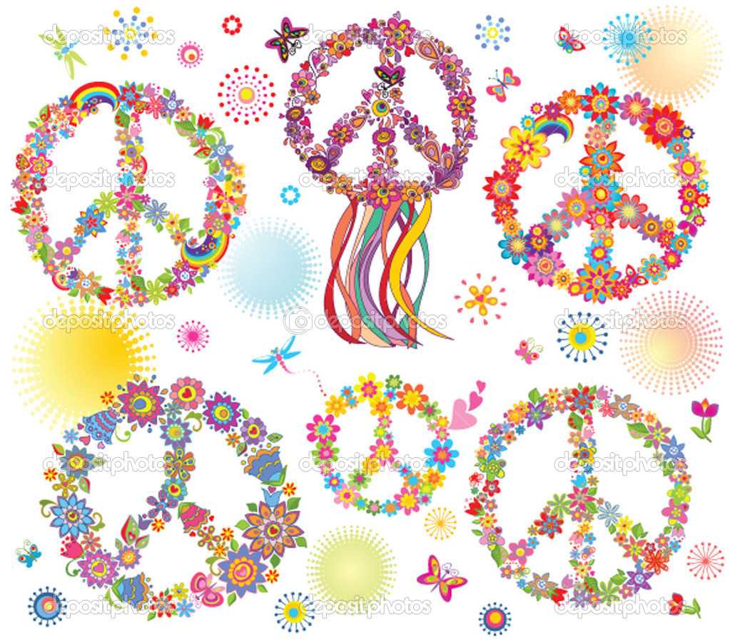 Collection of Peace flower symbol