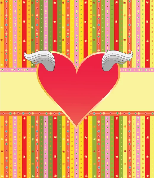 Etiqueta colorida con corazón — Vector de stock