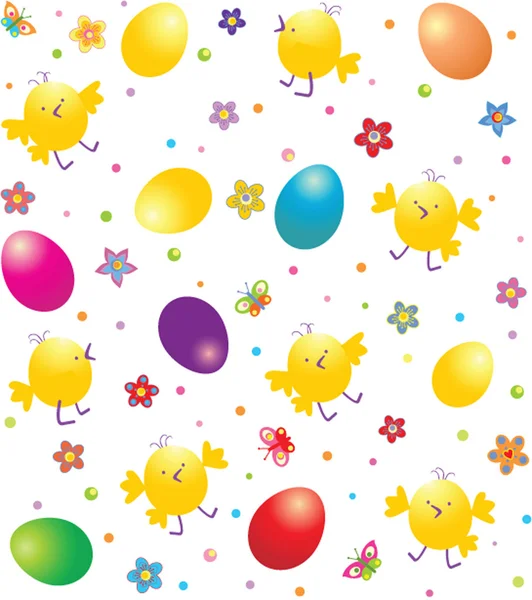 Easter wrapper with funny chicken — Stock Vector