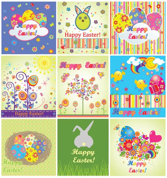 Funny easter cards — Stock Vector