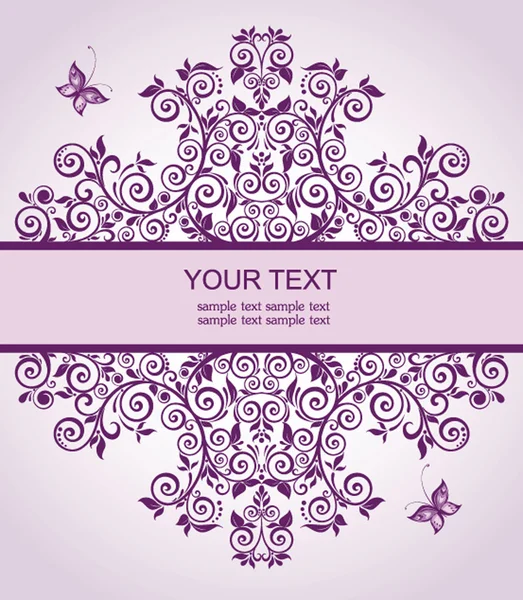Rubrique vintage floral violet — Image vectorielle