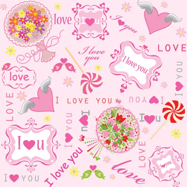 Valentine's sweet wallpaper — Stock Vector