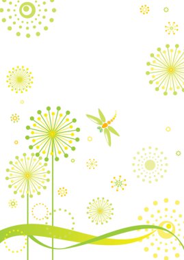 soyut ilkbahar kartı