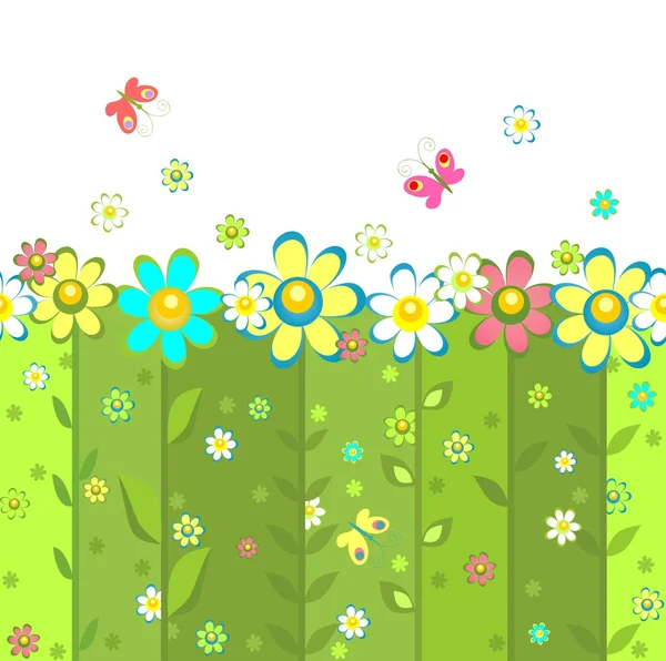 Abstract seamless background with blooming daisy — Stock Vector