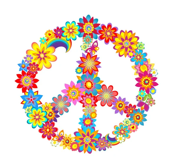 Peace flower symbol — Stock Vector