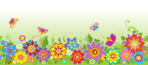 Fleurs (bordure transparente ) — Image vectorielle