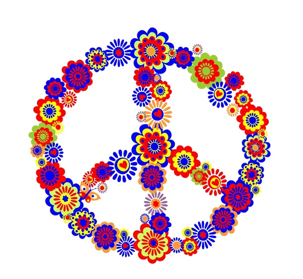 Abstracte vrede bloemsymbool — Stockvector