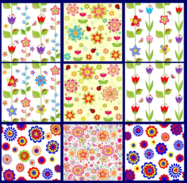 Funny abstract floral wallpapers — Stock Vector