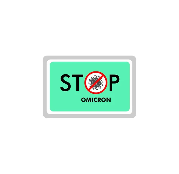 Zastavte Omicron Novou Jihoafrickou Variantu 529 Nálepky Nápisem Virus Korony — Stockový vektor
