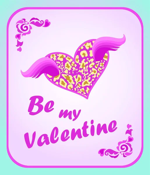 Ilustracja Powitalna Lutego Happy Valentine Day Wish Card Poster Valentines — Wektor stockowy