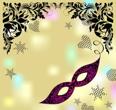 Zarif siyah Venedik maskesi maskeli balo, eğlence, süslü kıyafet partisi