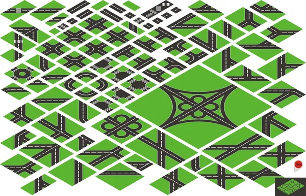 Vector isometrische routekaart elementen — Stockvector