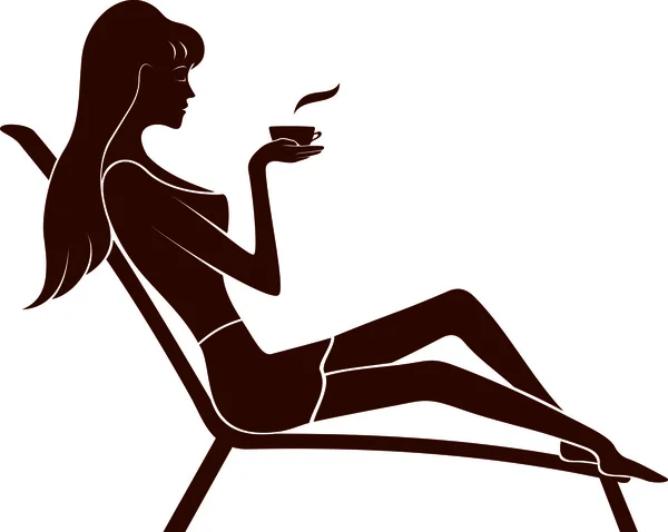 Femme buvant du café — Image vectorielle