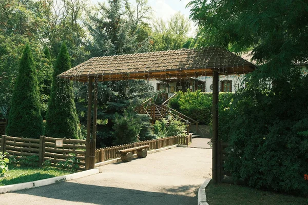 Traditional Ukrainian Courtyard Gazebo House National Style — 스톡 사진