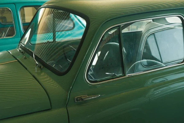 Car Interior Close Glass Soviet Car Old Vintage Retro Car — Zdjęcie stockowe